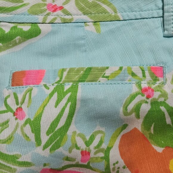 VTG Lilly Pulitzer Women's Spring  Floral Cotton Shorts 4 Multicolor Button Deta - Picture 5 of 13